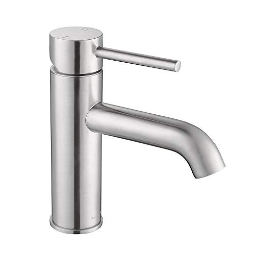 Aquaterior Modern Single Hole Bathroom Sink Faucet Single Handle Lavatory Deck Mount Faucet Brushed Nickel -CUPC NSF-