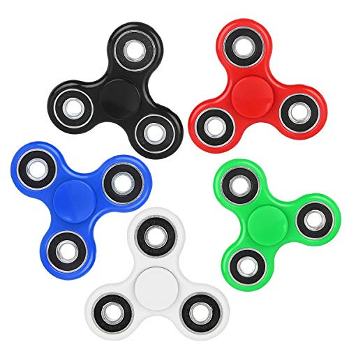 Fidget Spinner ADHD Anxiety Toys 5 Pack Stress Relief Reducer Spin for Adults Children Autism Fidgets Best EDC Hand Spinners Bearing Trispinner Finger