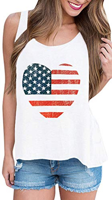 For G and PL Women 4th of July Star Striped Patriotic Tank Tops Cotton American Flag Sleeveless Shirt USA S For G and PL Women 4th of July Star Striped Patriotic Tank Tops Cotton American Flag Sleeveless Shirt USA S