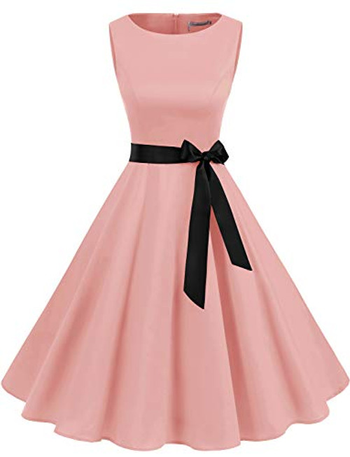 Gardenwed Womens Audrey Hepburn Rockabilly Vintage Dress 1950s Retro Cocktail Swing Party Dress Blush M Gardenwed Womens Audrey Hepburn Rockabilly Vintage Dress 1950s Retro Cocktail Swing Party Dress Blush M