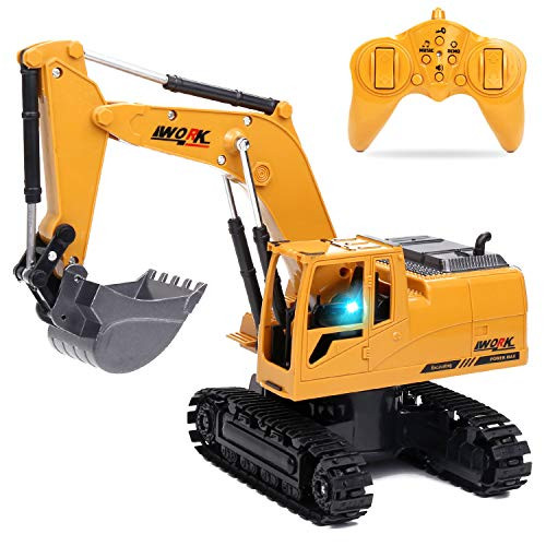 Remote Control Excavator for Boys Remote Control Truck RC Tractor Construction Vehicles Toys with Lights and Simulation Sound for Boys Girls Kids 5 6 7