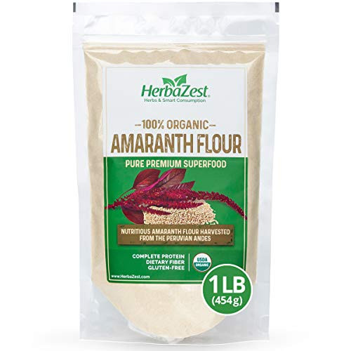 Amaranth Flour Organic Nutrient Rich Superfood Vegan Gluten Free and USDA Certified Good Source of Complete Protein - 16oz -454g- Perfect for B Amaranth Flour Organic Nutrient Rich Superfood Vegan Gluten Free and USDA Certified Good Source of Complete Protein - 16oz -454g- Perfect for B