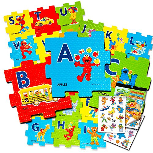 Sesame Street Giant Floor Puzzle for Kids -- 3 Foot Foam Puzzle with Bonus Sesame Street Stickers (Sesame Street ABC)