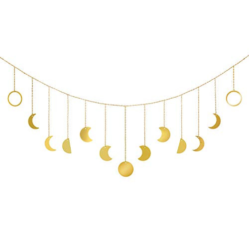 Mkono Moon Phase Wall Hanging Moon Garland Decor Boho Home Decoration Shining Moon Hang Art Ornaments for Bedroom Headboard Living Room Dorm Nursery A Mkono Moon Phase Wall Hanging Moon Garland Decor Boho Home Decoration Shining Moon Hang Art Ornaments for Bedroom Headboard Living Room Dorm Nursery A