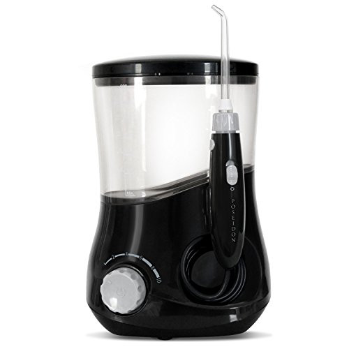 ToiletTree Products Poseidon Professional Countertop Oral Irrigator, 10 Power Settings, 4 Users, Black