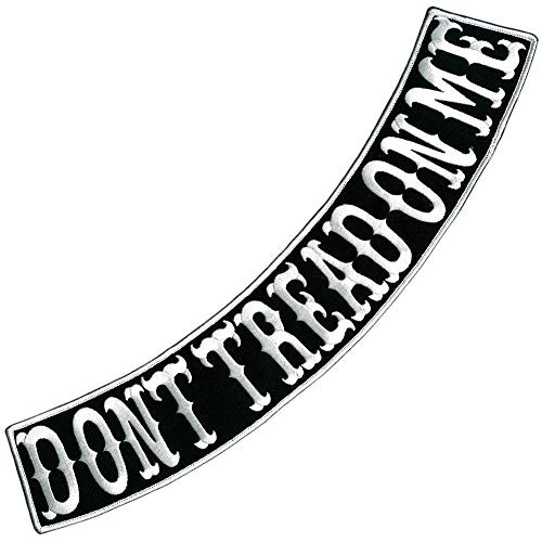 VEGASBEE® DONT TREAD ON ME BLACK-WHITE EMBROIDERED IRON-ON PATCH JACKET LOW ROCKER 15" USA