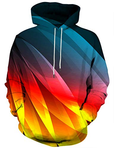 Linnhoy Unisex Galaxy Print Hoodie Digital Printing Sweatshirts Sweater Pullover  X-Large