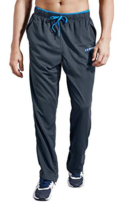 LUWELL PRO Mens Sweatpants with Zipper Pockets Open Bottom Athletic Pants for Jogging  Workout  Gym  Running  Training-0727 Gray M-