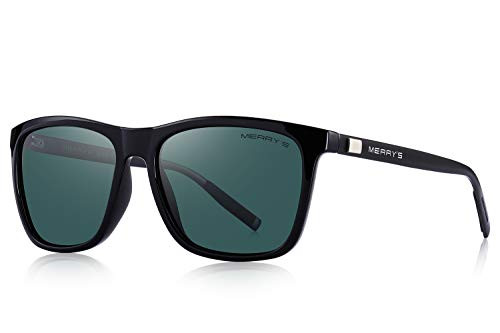 MERRYS Polarized Sunglasses for Women Aluminum Mens Sunglasses Driving Rectangular Sun Glasses for Men-Women -Green  56-