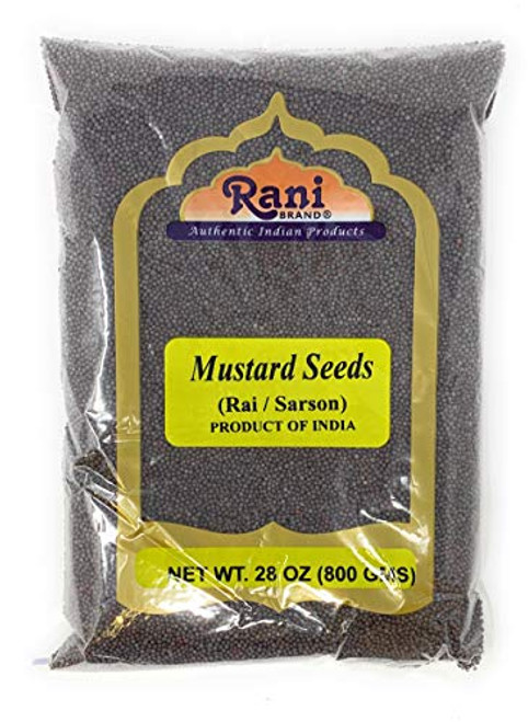 Rani Black Mustard Seeds Whole Spice -Rai Sarson- 28oz -800g- All Natural ~ Gluten Friendly Ingredients - NON-GMO - Vegan - Indian Origin Rani Black Mustard Seeds Whole Spice -Rai Sarson- 28oz -800g- All Natural ~ Gluten Friendly Ingredients - NON-GMO - Vegan - Indian Origin