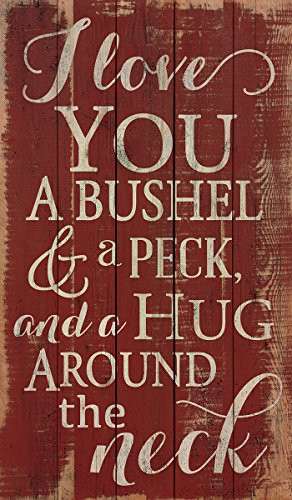 P. Graham Dunn I Love You a Bushel and a Peck Distressed Red 24 x 14 Wood Pallet Design Wall Art Sign
