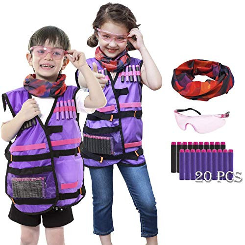 UWANTME Kids Tactical Vest Kit for Nerf Rebelle Series Blaster UWANTME Kids Tactical Vest Kit for Nerf Rebelle Series Blaster