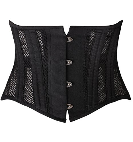 SHAPERX Womens Short Torso 26 Steel Boned Corset Heavy Duty Waist Trainer Corset Shaper for Weight Loss Breathable Mesh Slimming Trimmer Cincher SZ19
