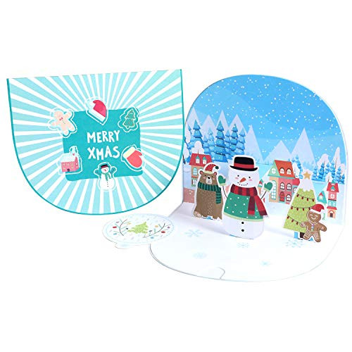 Paper Spiritz 3D Xmas Card  Christmas Snowman  Holiday Card  Pop up Christmas Cards for Kids  3D Cards Christmas  Pop up Invitation Cards Christmas