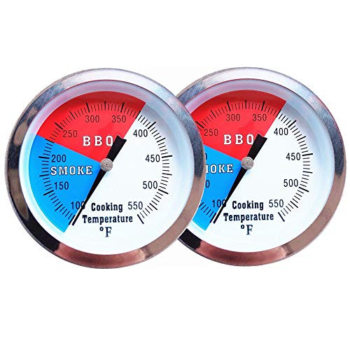 YOTOM BBQ Thermometer Gauge  2 Pack Charcoal Grill Smoker Temperature Gauge Pit BBQ Grill Thermometer