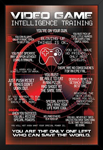Video Game Intelligence Training Chart Video Gaming Framed Poster by ProFrames 14x20 inch