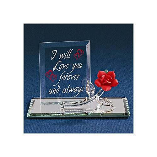 Glass Baron Forever Red Rose Figurine