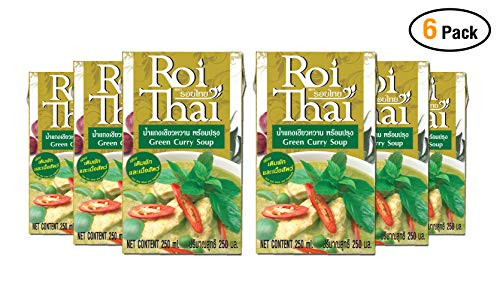 ROI THAI  Ready to cook  Thai Green curry soup  Curry sauce  Simmer sauce  Instant curry sauce  Curry paste with coconut milk  Thai food  8 4 OZ -Gree