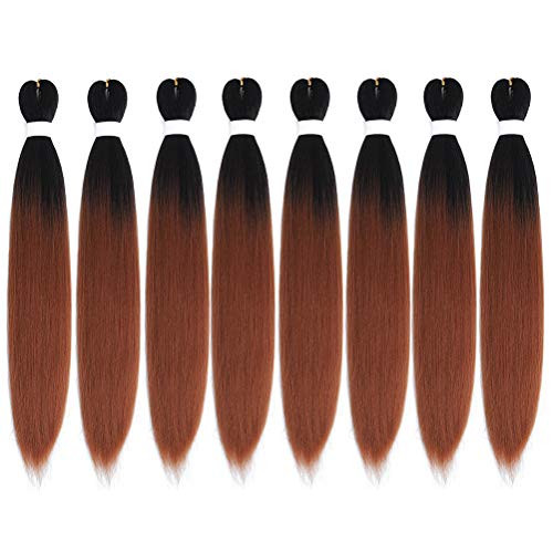WOME Pre Stretched Braiding Hair 24 Inch 8 Packs-Lot Braids Itch Free Hot Water Setting Synthetic Fiber Yaki Texture Crochet Braiding Hair Extension