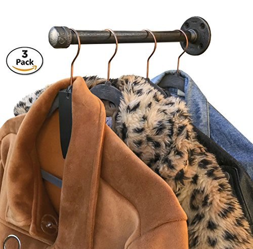 DIY CARTEL Industrial Pipe Wall Mount Faceout Clothing & Garment Rack Hardware ONLY - Perfect for Retail Display, Organizing, Laundry (12 - Inch Faceout)