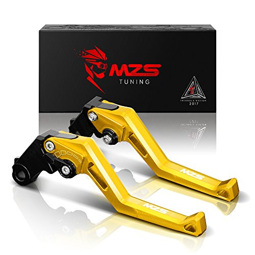 MZS Adjustment Levers Short Brake Clutch CNC Gold Compatible with Yamaha YZF R1 2002-2003- YZF R6 1999-2004- FZ1 Fazer FZS1000 FZS1 01-05- R6S USA Ver