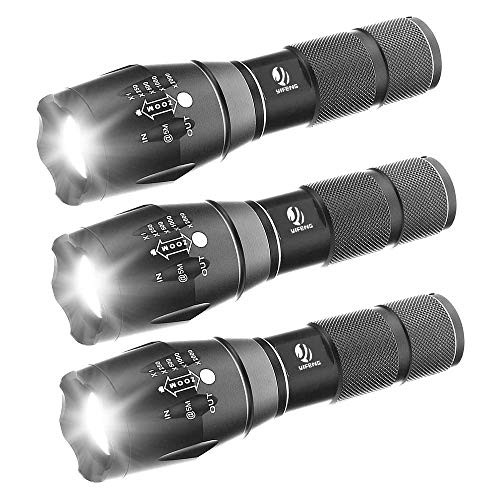 3Pcs Tactical Flashlight  YIFENG Ultra Bright XML-T6 Flashlight with Adjustable Focus and 5 Light Modes for Camping Hiking Emergency