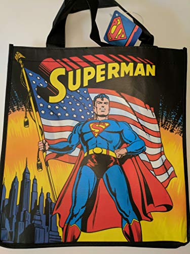 DC Comics' Superman Holding American Flag Tote Bag