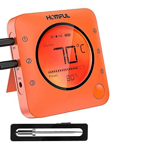 Wireless Meat Thermometer for Grilling Digital Cooking BBQ with 6 Probes Bluetooth Thermometer for Smoker Oven Meat Thermometer Timer Alarm for Bak Wireless Meat Thermometer for Grilling Digital Cooking BBQ with 6 Probes Bluetooth Thermometer for Smoker Oven Meat Thermometer Timer Alarm for Bak