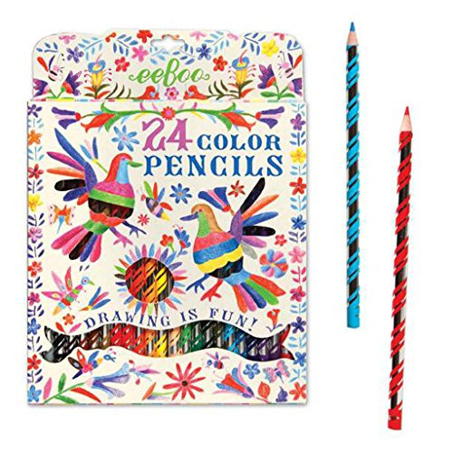 eeBoo Oaxaca 24 Color Pencils in A Paper Box, 1 EA