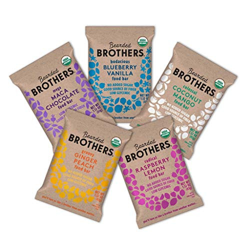 Bearded Brothers Vegan Organic Energy Bar - Gluten Free  Paleo and Whole 30 - Soy Free  Non GMO  Low Glycemic  Packed with Protein  Fiber - Whole Food