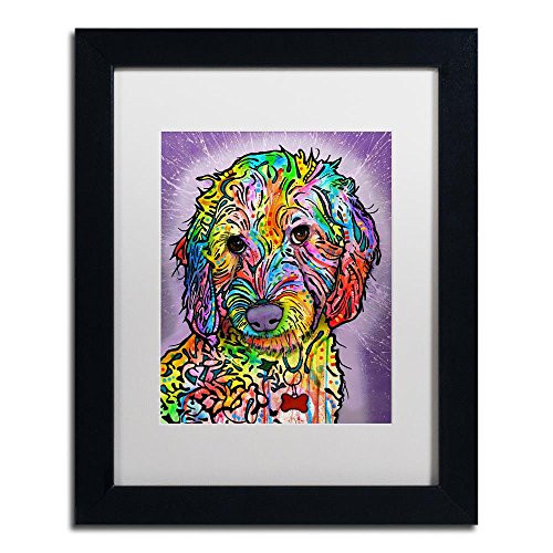 Trademark Fine Art Sweet Poodle by Dean Russo, White Matte, Black Frame 11x14-Inch