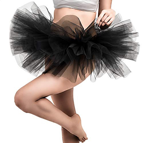 Adult Tutu Skirt  Tulle Tutus for Women  Teens Ballet Skirts Classic 5 Layers Black
