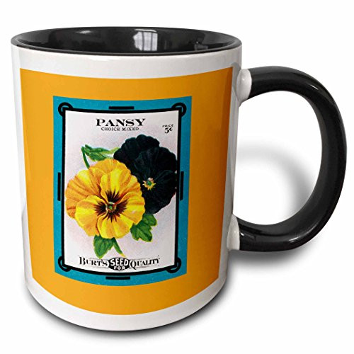 3dRose 170465_4 Pansy Choice Mixed Yellow And Dark Blue Flower Seeds Two Tone Mug 11 oz Multicolor