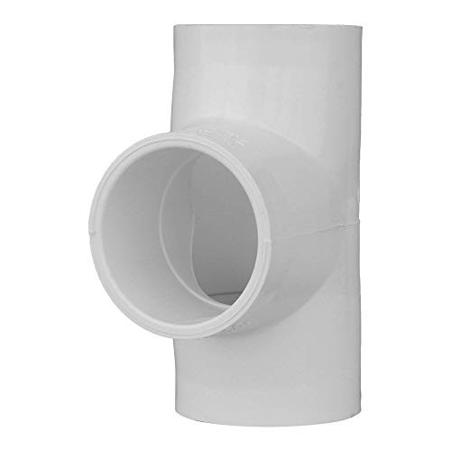 Charlotte Pipe 1-1-2 Tee Elbow Pipe Fitting - -Socket x Socket x Socket- Schedule 40 PVC Pressure Durable  Easy to Install  High Tensile and Sound De