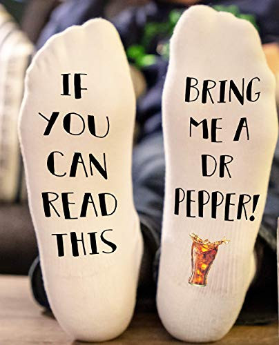 If You Can Read This Bring Me A Dr Pepper Socks Novelty Funky Crew Socks Men Women Christmas Gifts Cotton Slipper Socks