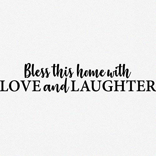 My Vinyl Story - Bless This Home with Love and Laughter - Wall Decals for Living Room Family Decal Quote Religious Words and Saying Sticker Sign Famil