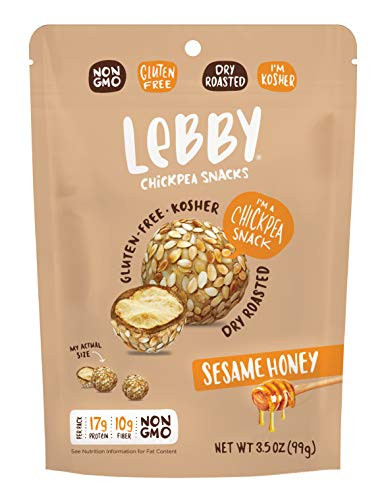 Lebby Chickpea Snacks -Sesame Honey  3 5 oz  6 pack-  Gluten Free  Non-Dairy  Non-GMO  High Protein and Fiber  Healthy Snack