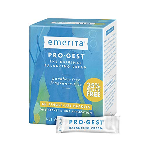 Emerita Pro-Gest Balancing Cream Single-Use Packets - USP Progesterone Cream from Wild Yam for Optimal Balance at Midlife - 60 Packets
