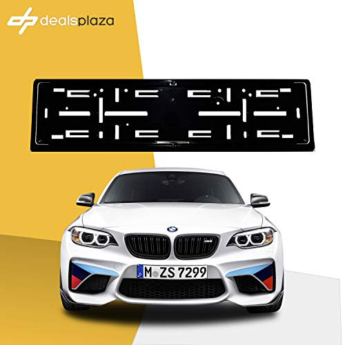 Dealsplaza European License Plate Holder Front License Plate Frame for Car SUV Trucks UTV German Size 21x 5 Plastic Universal Fitment