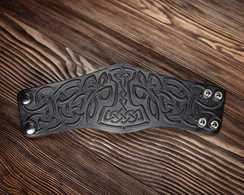Black Leather Viking Mjolnir Bracelet for men - Mens Leather Cuff Bracelets Wristbands - Genuine Leather Punk Lv Axe ?uffs Wristband - Viking Thors H Black Leather Viking Mjolnir Bracelet for men - Mens Leather Cuff Bracelets Wristbands - Genuine Leather Punk Lv Axe ?uffs Wristband - Viking Thors H