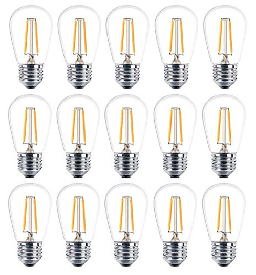 S14 LED Bulbs  Rolay 2W S14 LED Replacement Bulbs for Outdoor String Lights  Pendent Lights  Wall Sconces 15 Pack