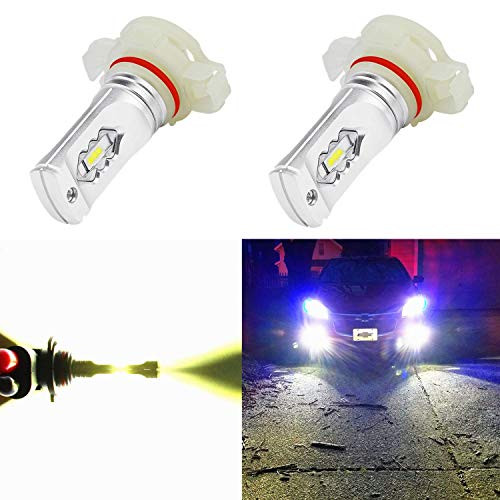 Alla Lighting 5202 LED Fog Lights Bulbs 3800lm Xtreme Super Bright 5201 DRL ETI 56-SMD PS19W 12085 PS19W  6000K Xenon White