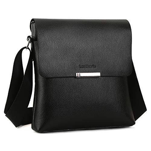 Leathario PU Leather Shoulder Bag Mens Messenger Bag Crossbody Bag Satchel Bag
