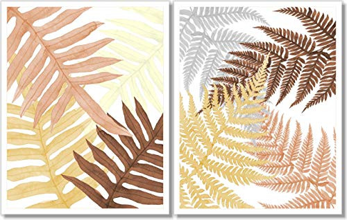 Fern Wall Art - Botanical Prints - Leaf Artwork - Set of 2-11x14 - Nature Decor - Unframed
