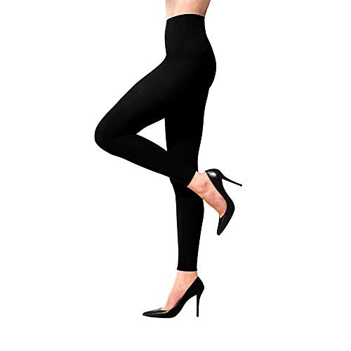 Terramed Advanced Graduated Compression Leggings Women - 20-30 mmhg Footless Microfiber Leggings Tights -Black  X-Large-