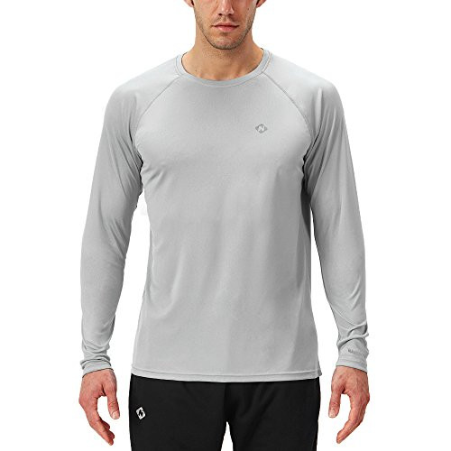 Naviskin Mens Sun Protection UPF 50- UV Outdoor Long Sleeve T-Shirt Grey Size M