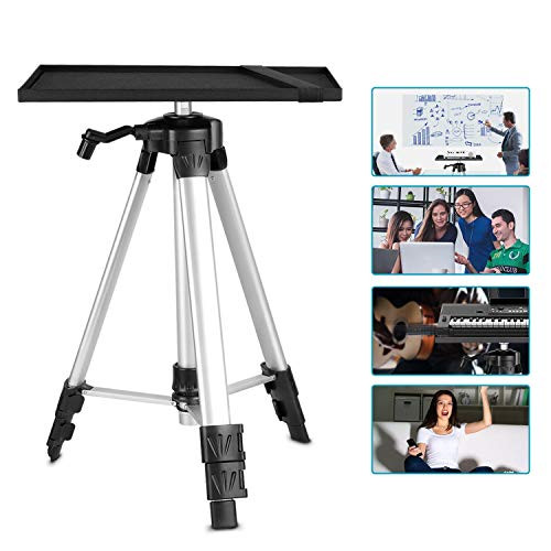 Neewer Aluminum Tripod Projector Stand  Adjustable Laptop Stand  Computer Stand with Plate and Carry Bag  Adjustable Height 18-47 6inches for Projecto