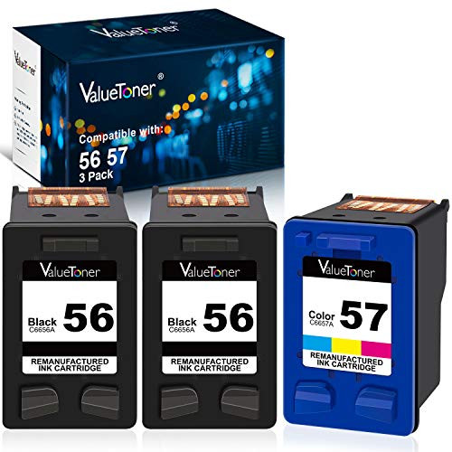 Valuetoner Remanufactured Ink Cartridge Replacement for HP 56 and 57 C9321BN C6656AN C6657AN for Deskjet 5650 5850 5150  Photosmart 7150 7260 7350 7960