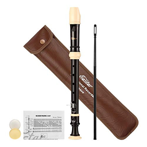 Eastar Soprano Recorder Instrument Baroque Style Fingering ABS Plastic Musical Recorders Professional 8 Hole Key of C with Thumb Rest Fingering Chart