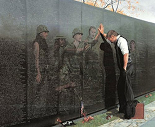 Reflections by Lee Teter - Art Print Military Vietnam War Veterans Memorial Wall - (Overall Size: 16x20) (Image Size: 12x16)